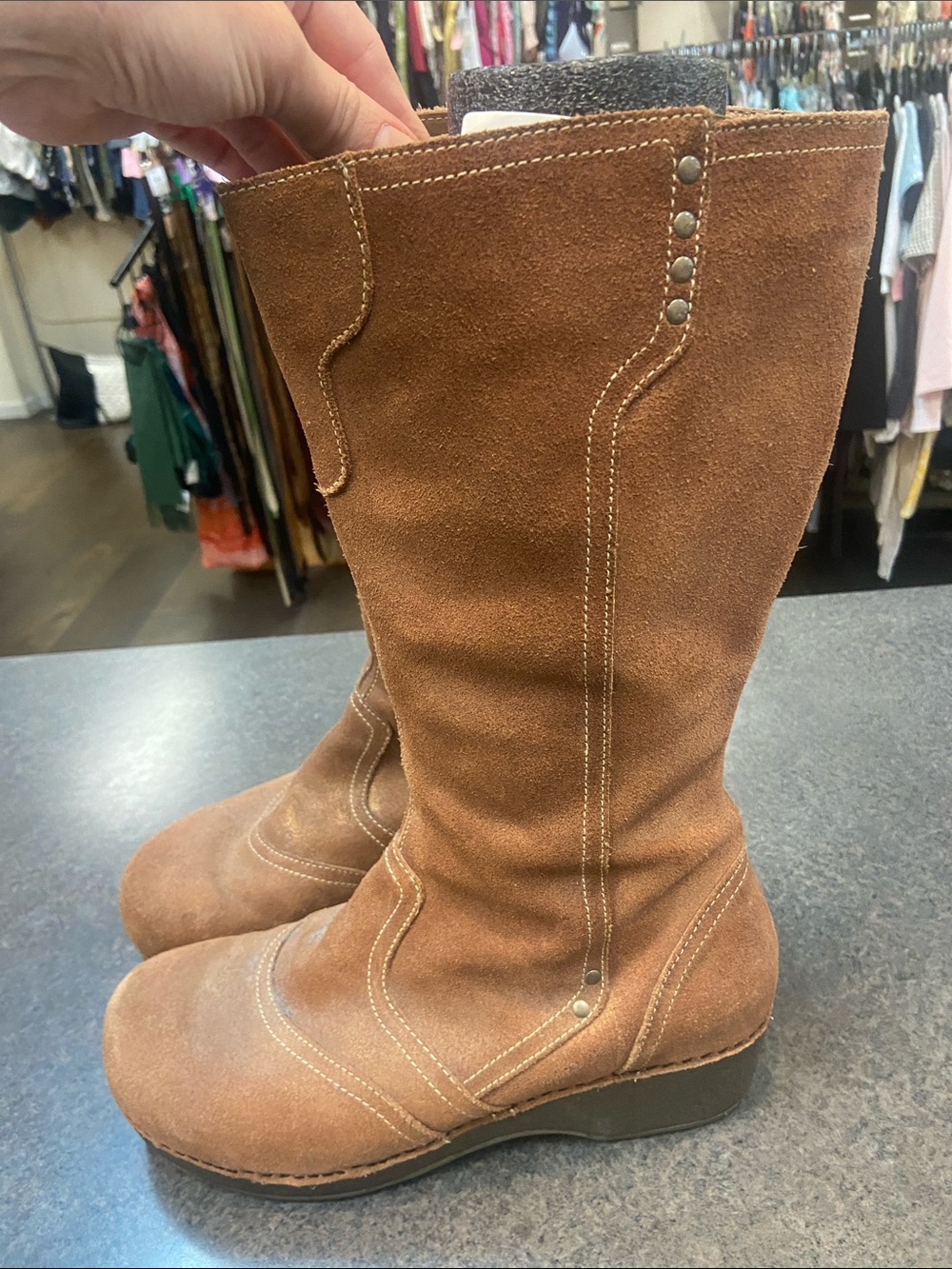 Dansko Brown Suede Tall Winter Boots - Picture 3 of 6